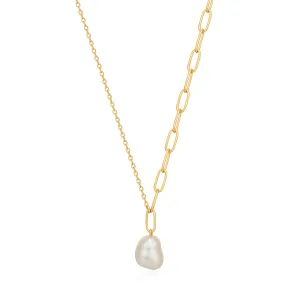 Ania Haie Gold Pearl Chunky Necklace