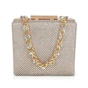 Badgley Mischka Women's Katie Crystal Mini Box Clutch in Gold