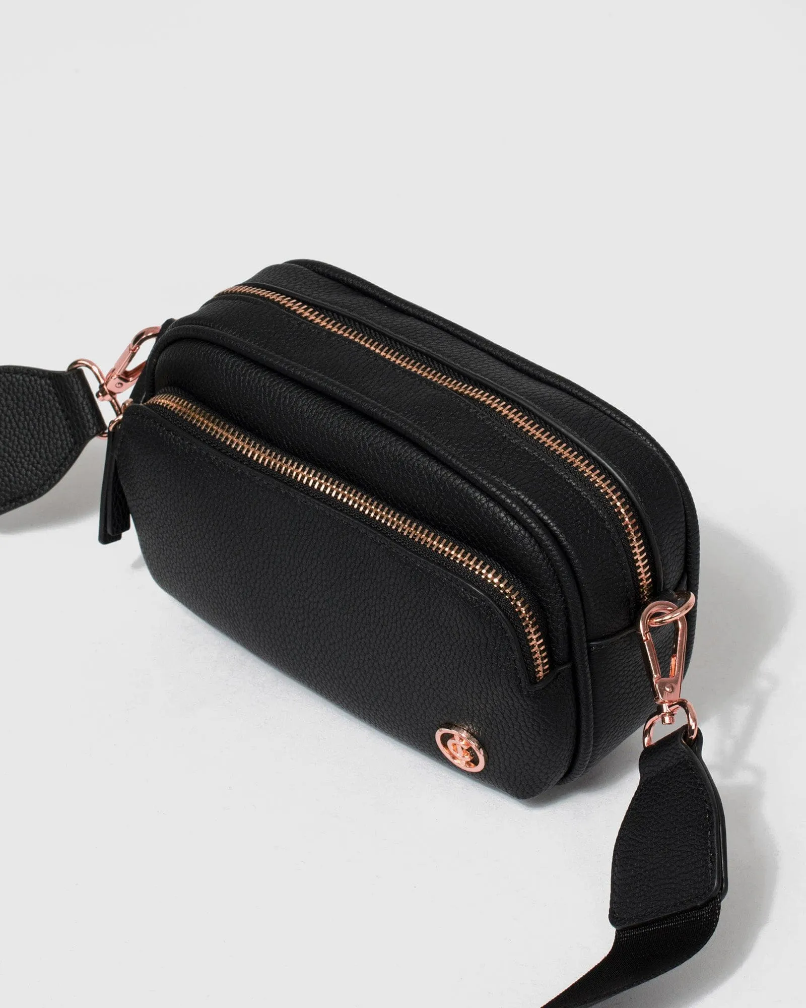 Black And Rose Gold Amalia Crossbody Bag