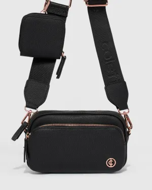 Black And Rose Gold Amalia Crossbody Bag