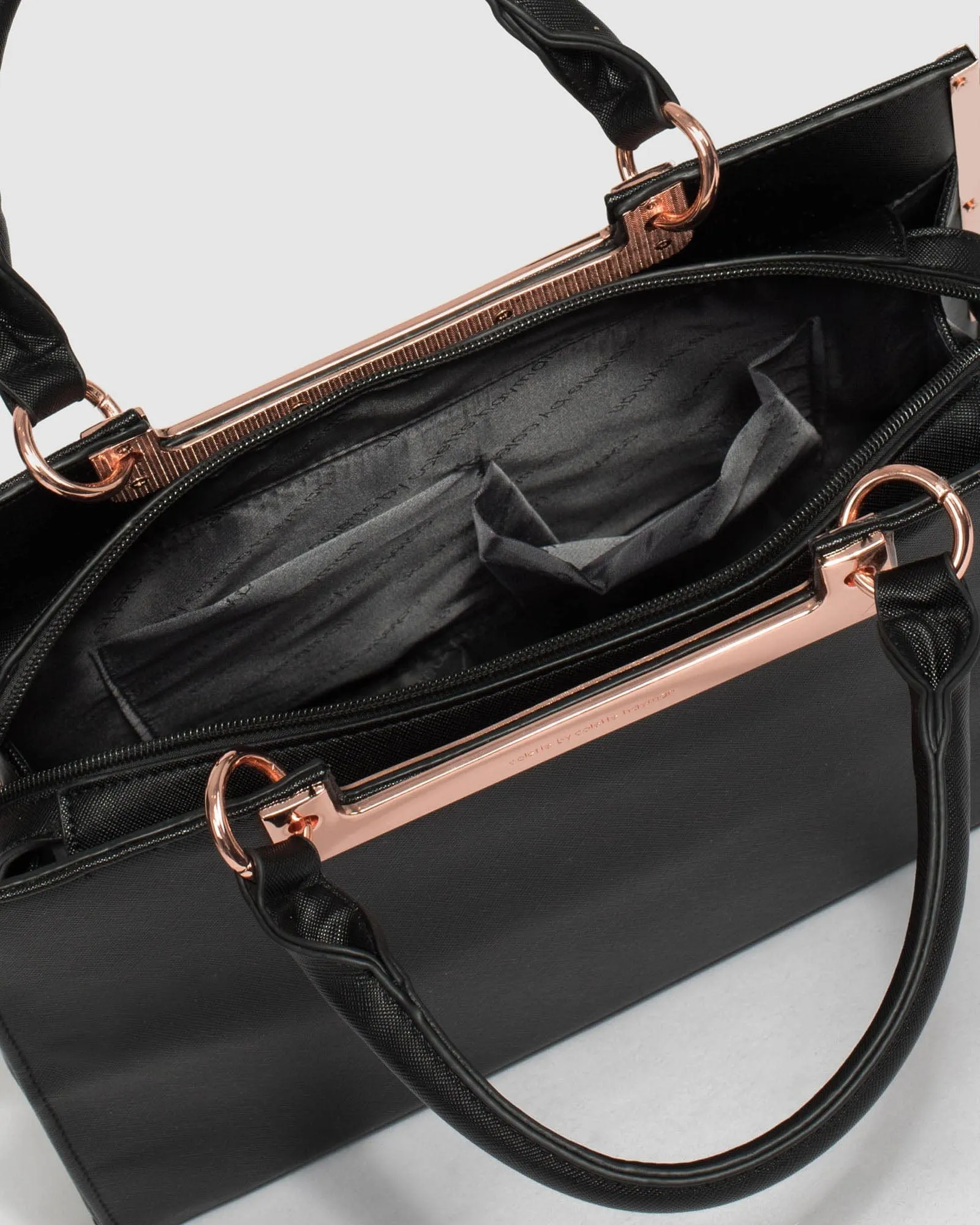 Black Larissa Medium Tote Bag