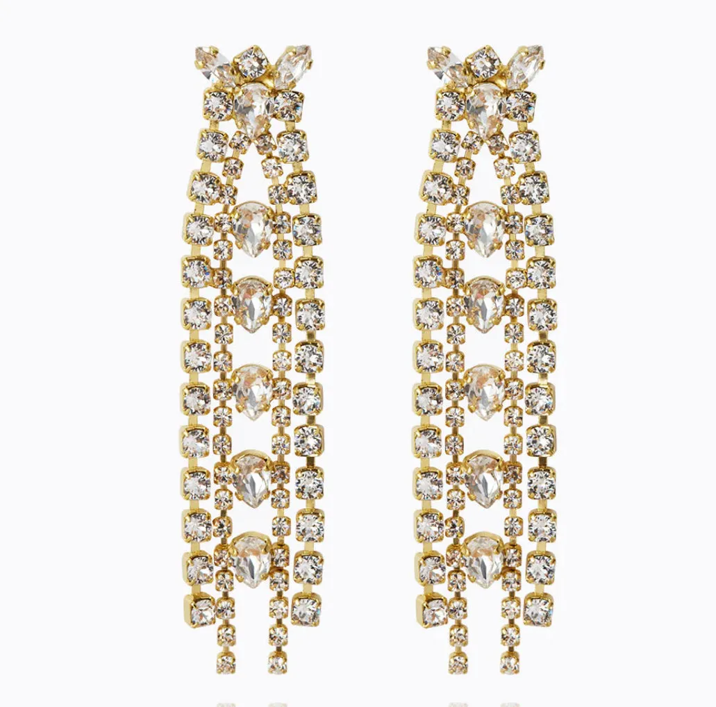 Caroline Svedbom Petite Penelope Earrings Gold Crystal