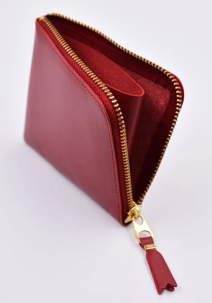 COMME DES GARCONS SA3100 COLOUR PLAIN ZIP WALLET RED