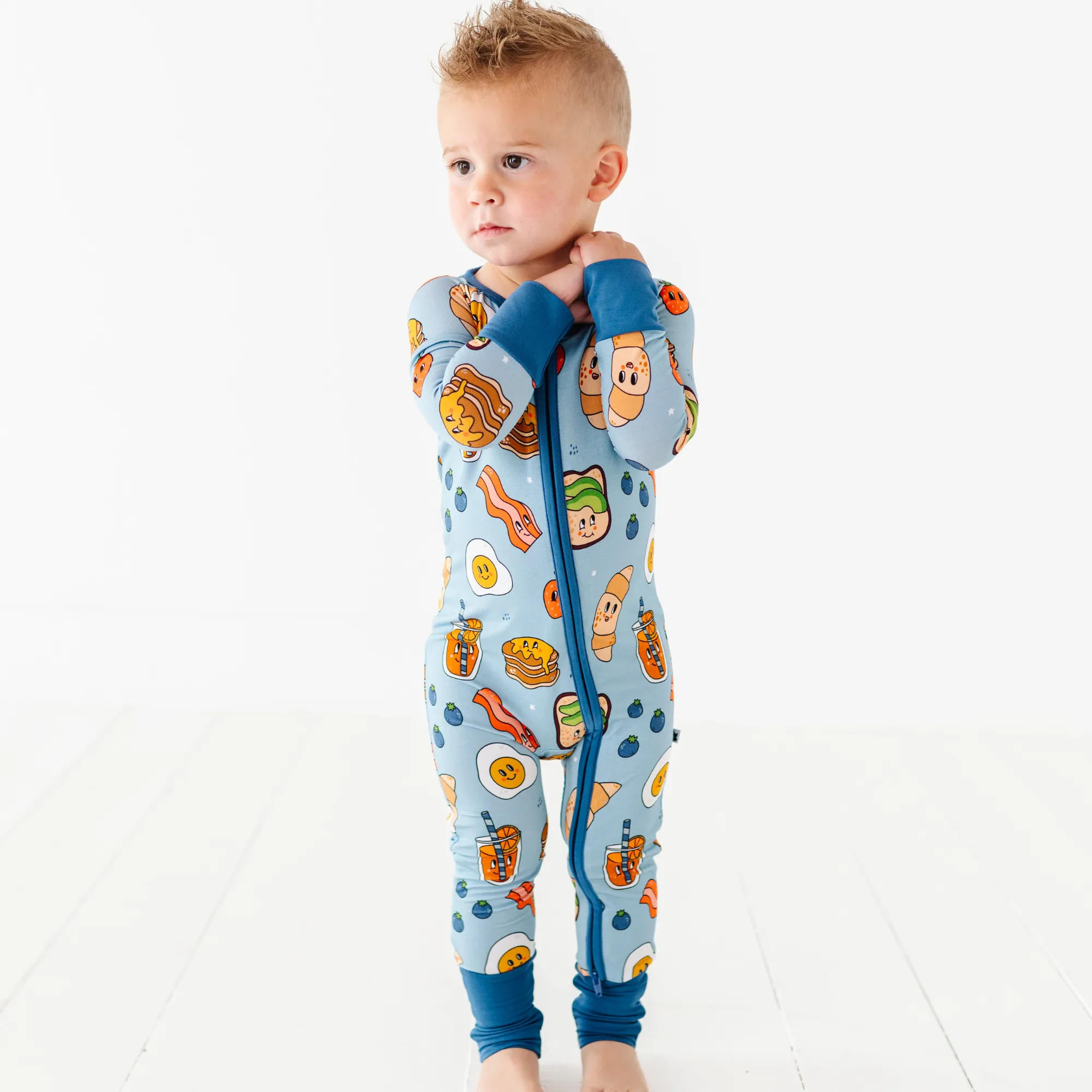 Don't Go Bacon My Heart Convertible Footie in Blue