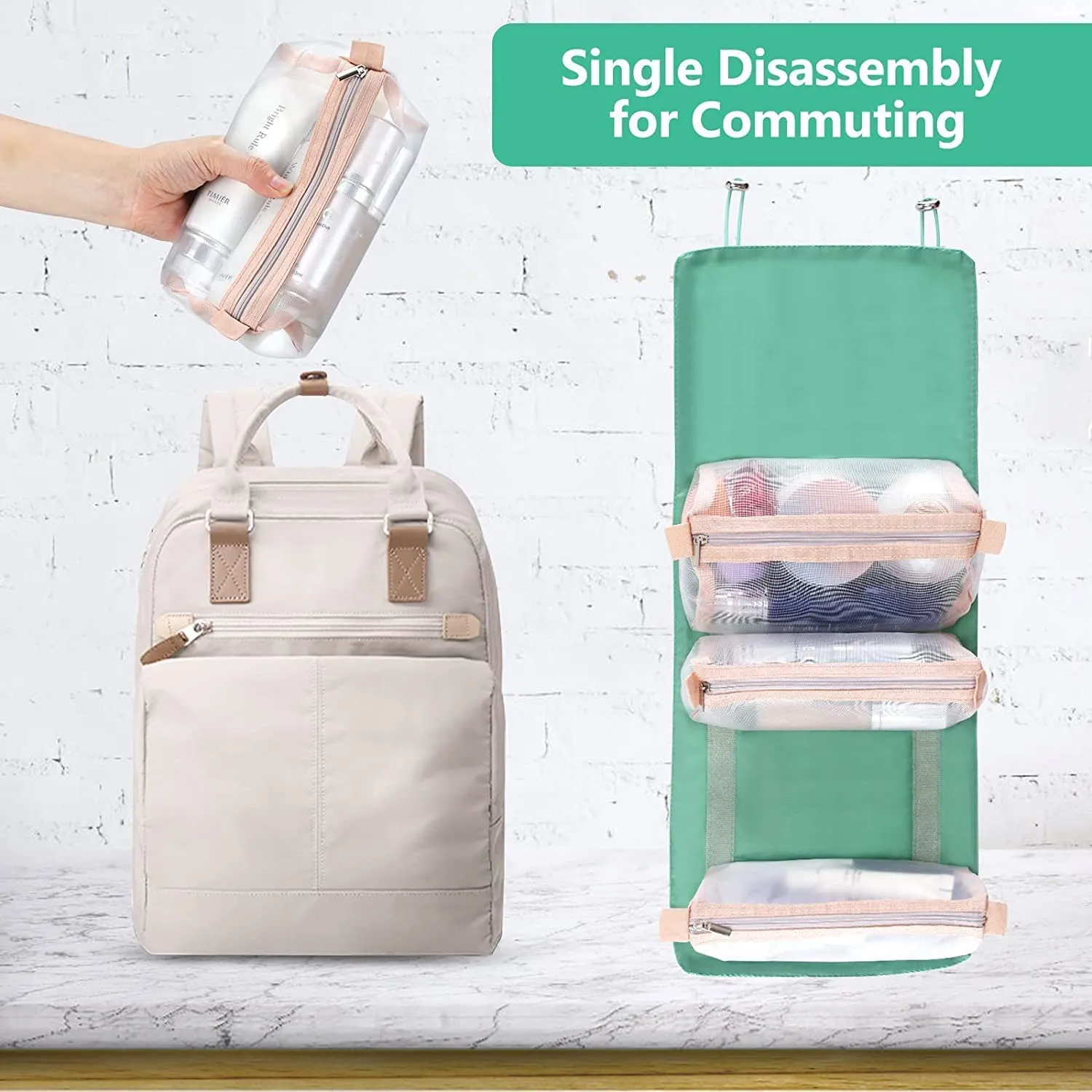 Foldable Make up Pouch for Makeup Accessories, Storage Bag for Cosmetics
