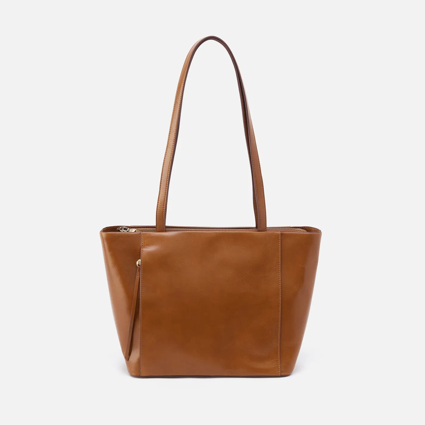 Haven Tote in Polished Leather - Truffle