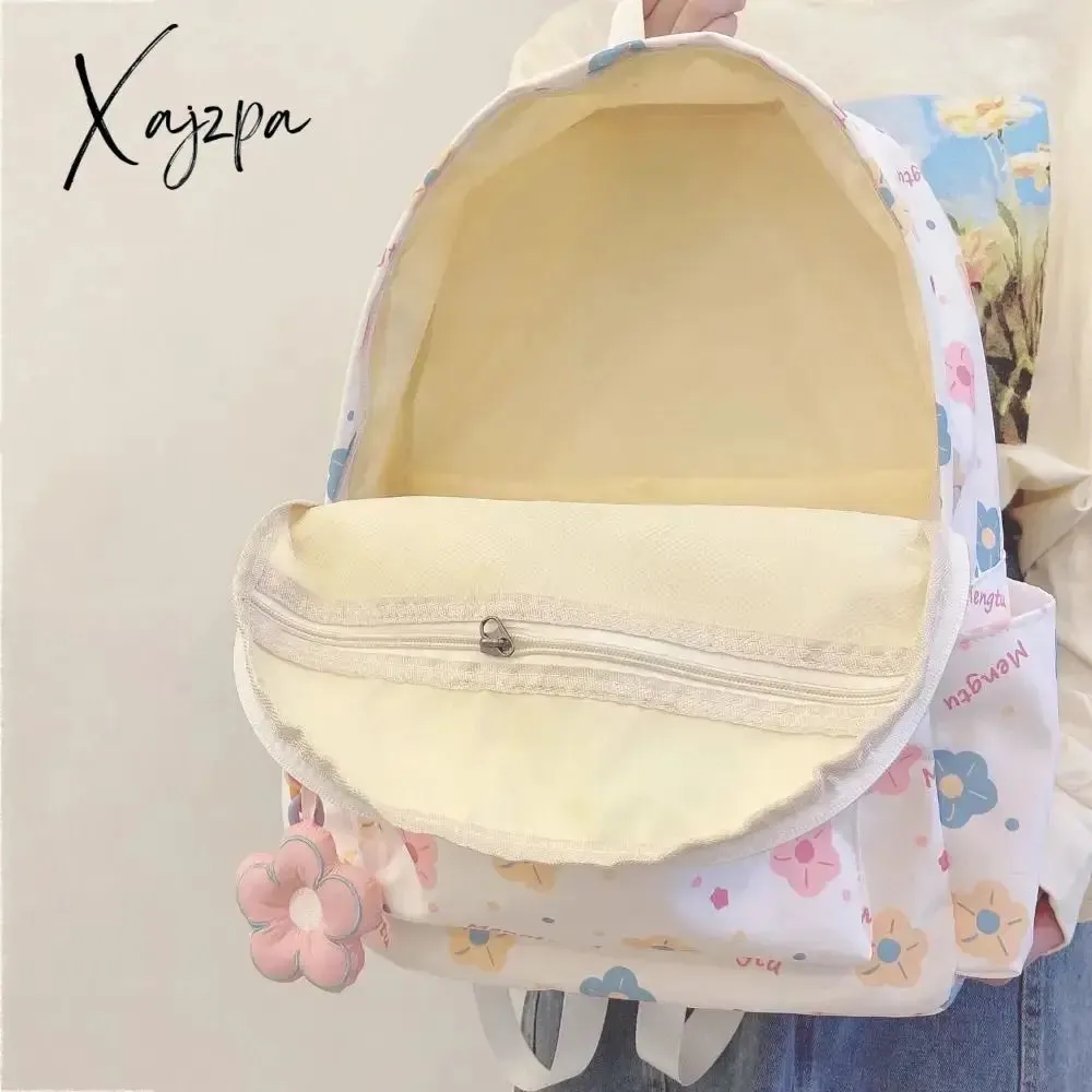 Large Capacity Shoulder Bag Cartoon Print Lightweight Rucksack Wear-resistant Student Schoolbag Travel Laptop Rucksack