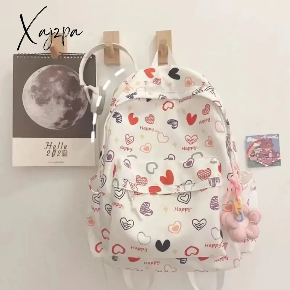 Large Capacity Shoulder Bag Cartoon Print Lightweight Rucksack Wear-resistant Student Schoolbag Travel Laptop Rucksack