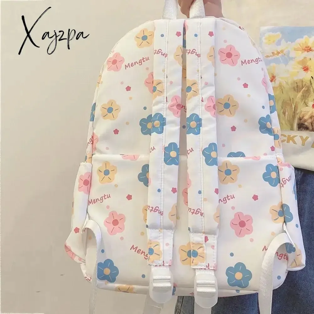 Large Capacity Shoulder Bag Cartoon Print Lightweight Rucksack Wear-resistant Student Schoolbag Travel Laptop Rucksack