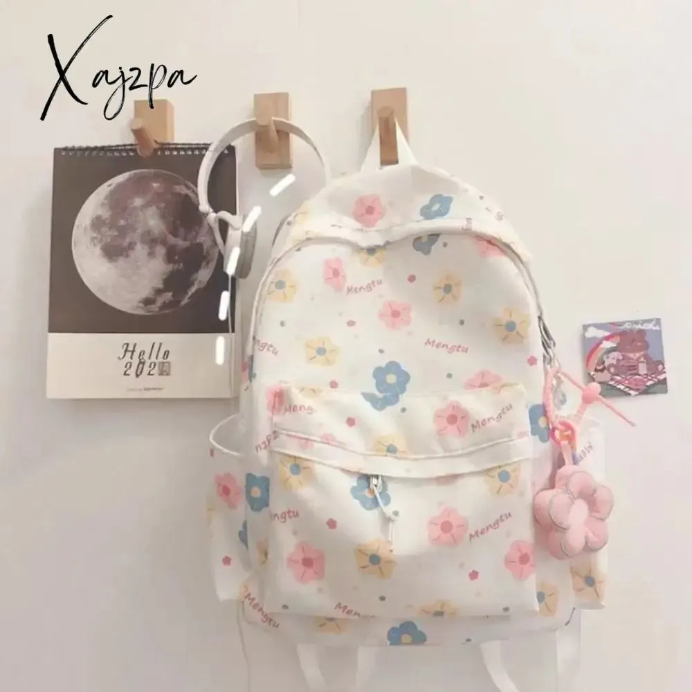 Large Capacity Shoulder Bag Cartoon Print Lightweight Rucksack Wear-resistant Student Schoolbag Travel Laptop Rucksack