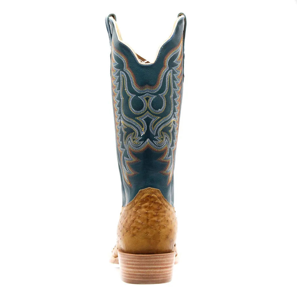 R. Watson Antique Saddle Full Quill Ostrich Men's Boot
