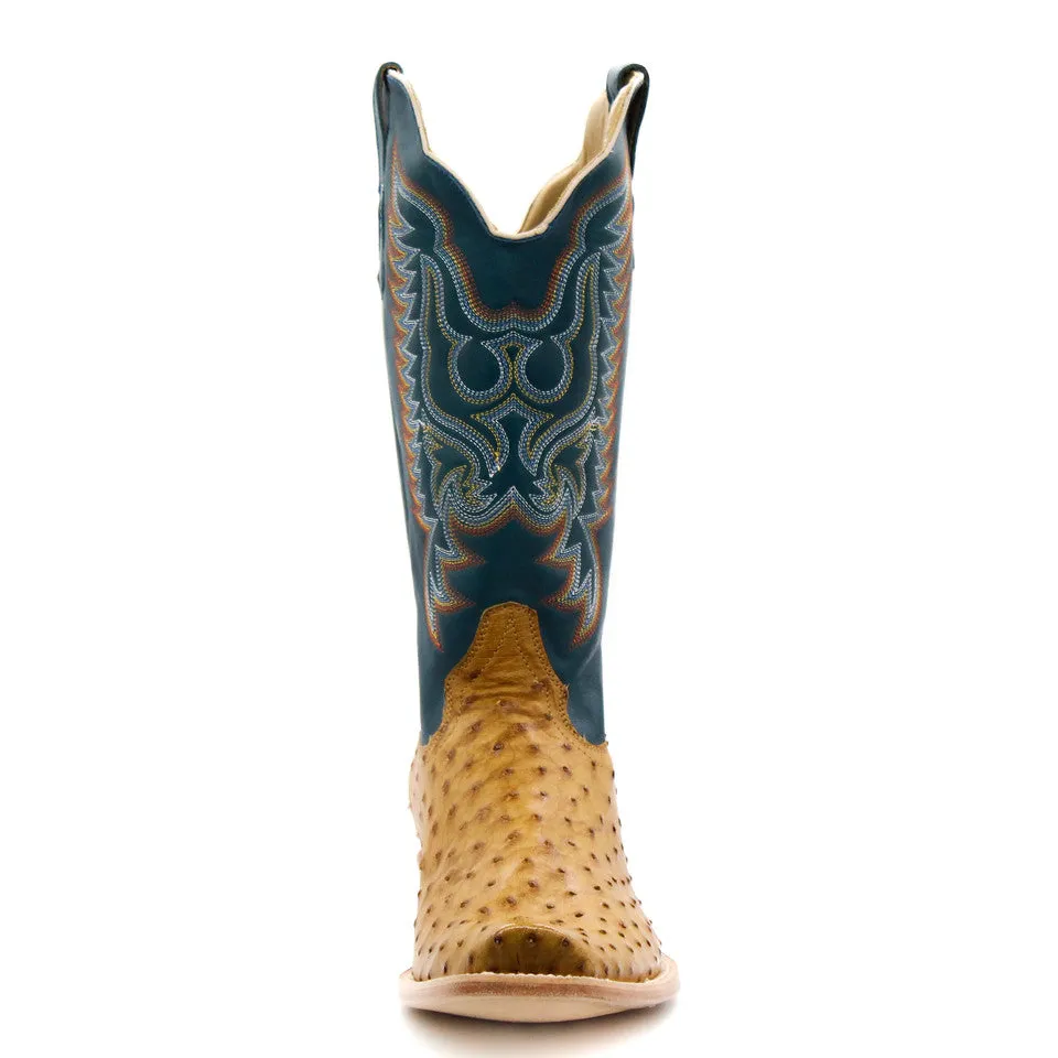 R. Watson Antique Saddle Full Quill Ostrich Men's Boot