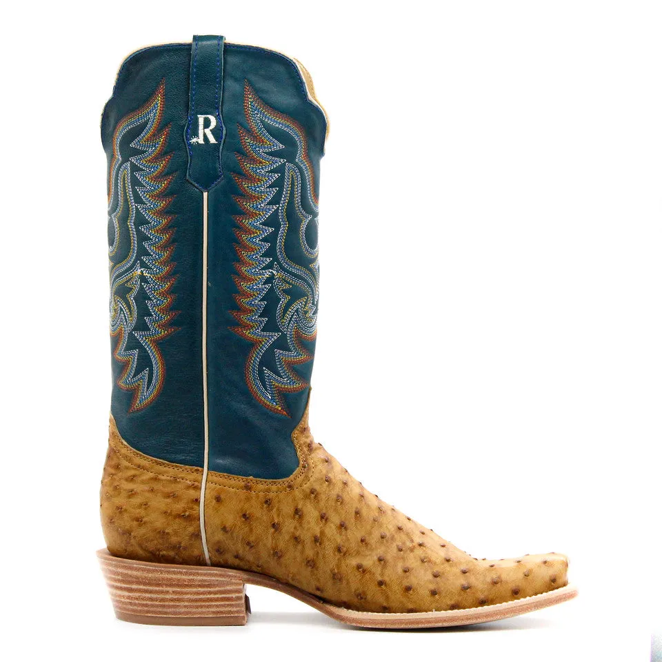 R. Watson Antique Saddle Full Quill Ostrich Men's Boot