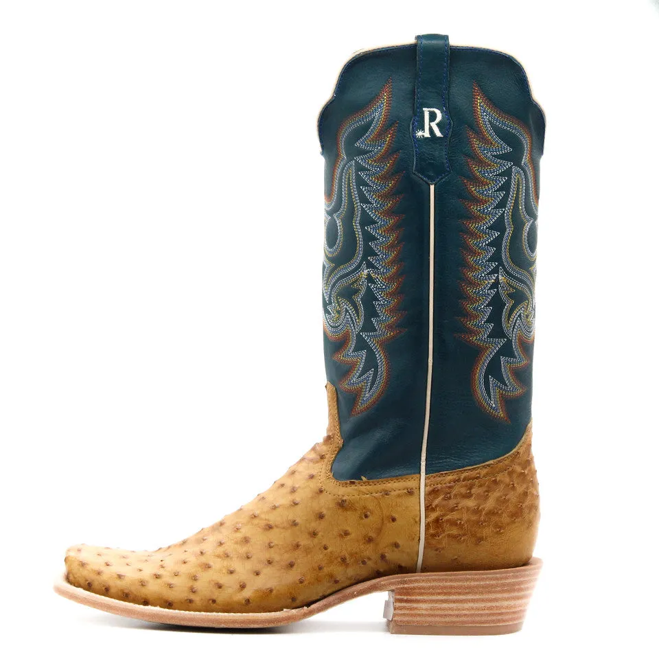 R. Watson Antique Saddle Full Quill Ostrich Men's Boot