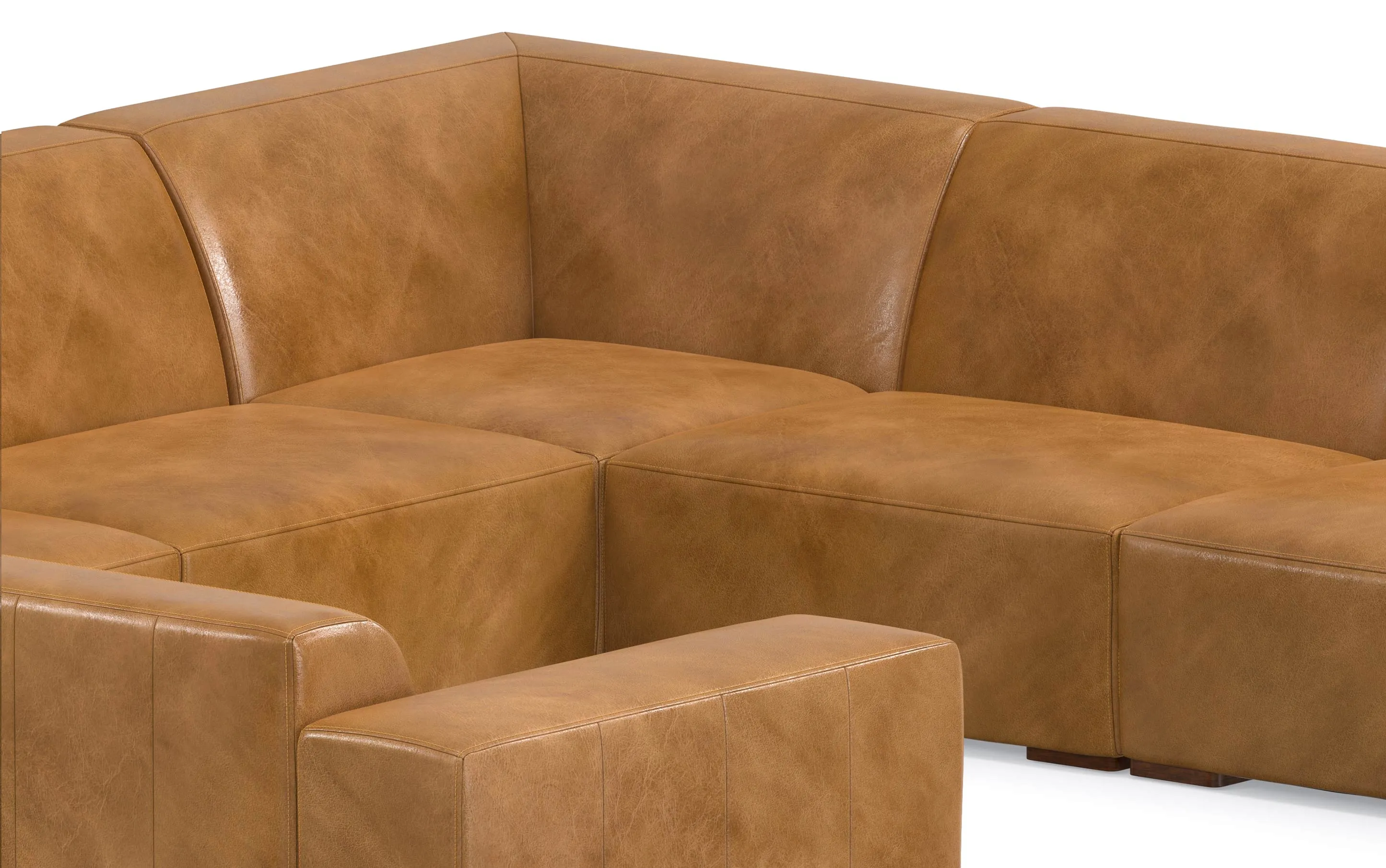 Rex U-Shaped Sectional in Genuine Leather