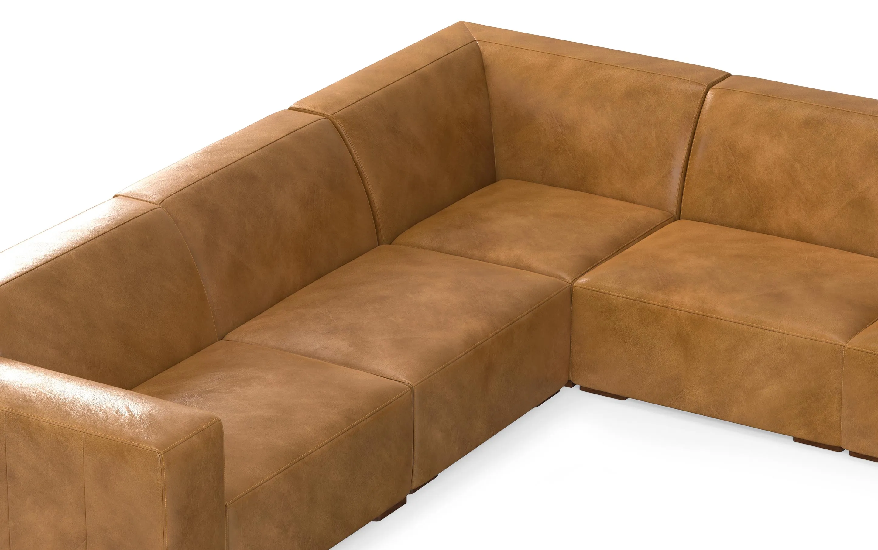 Rex U-Shaped Sectional in Genuine Leather