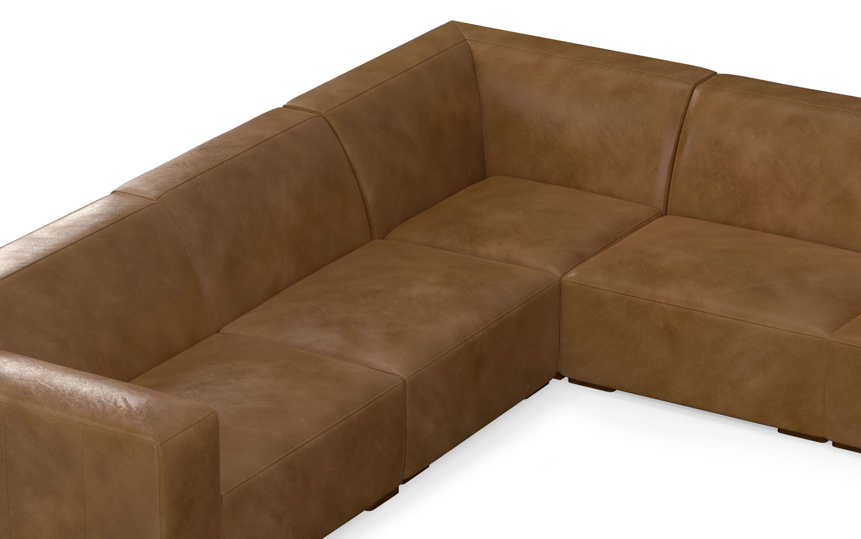 Rex U-Shaped Sectional in Genuine Leather
