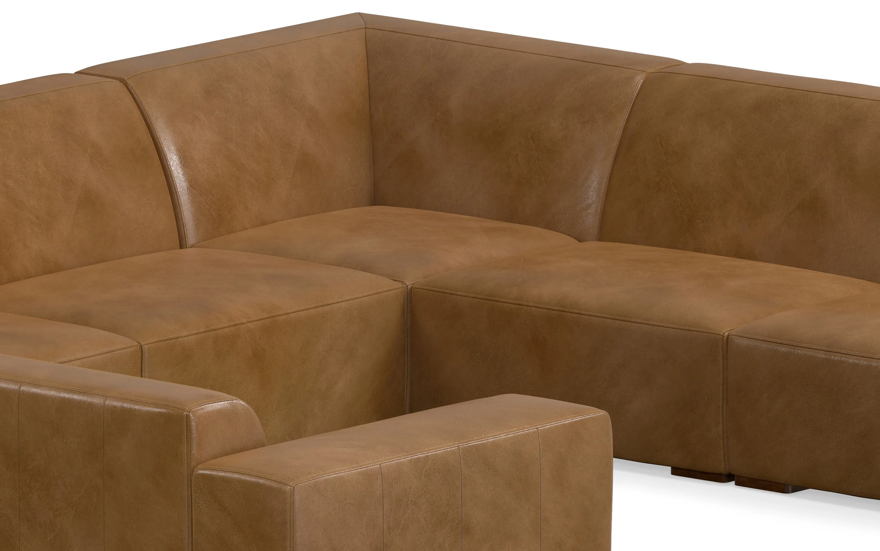 Rex U-Shaped Sectional in Genuine Leather
