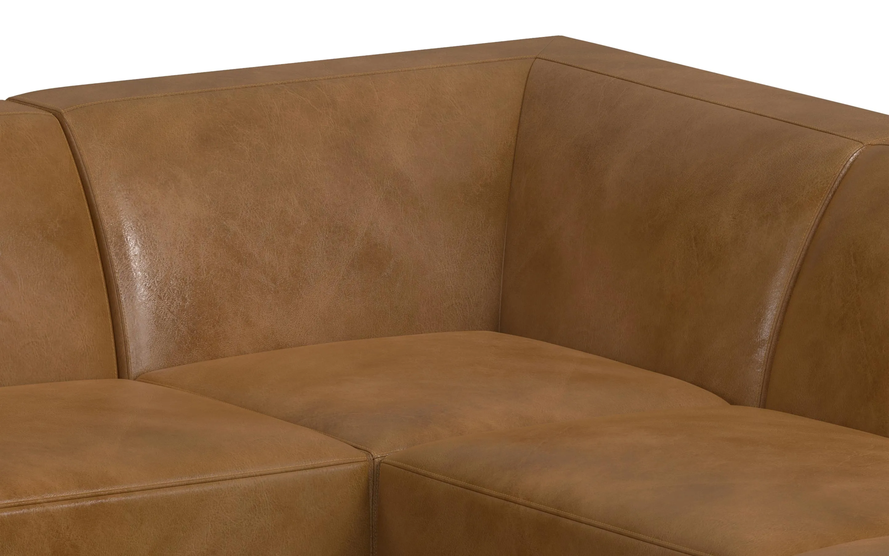 Rex U-Shaped Sectional in Genuine Leather