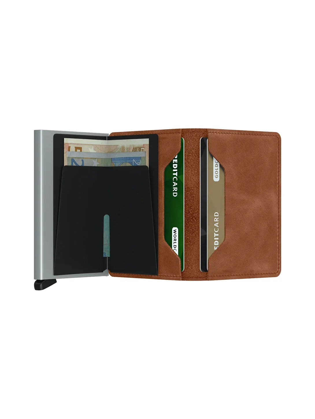 Slimwallet - Vintage Cognac Silver