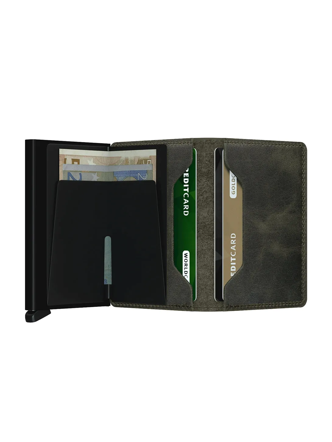 Slimwallet - Vintage Olive Black
