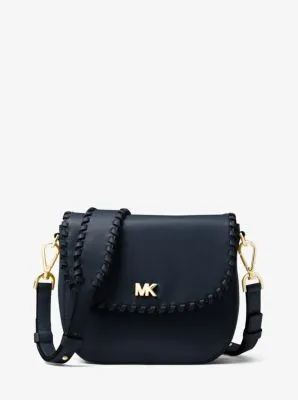 Whipstitched Leather Saddle Bag